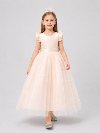 Dressy Long Princess Dress with Bow and Tulle Costume Dresses detail 2