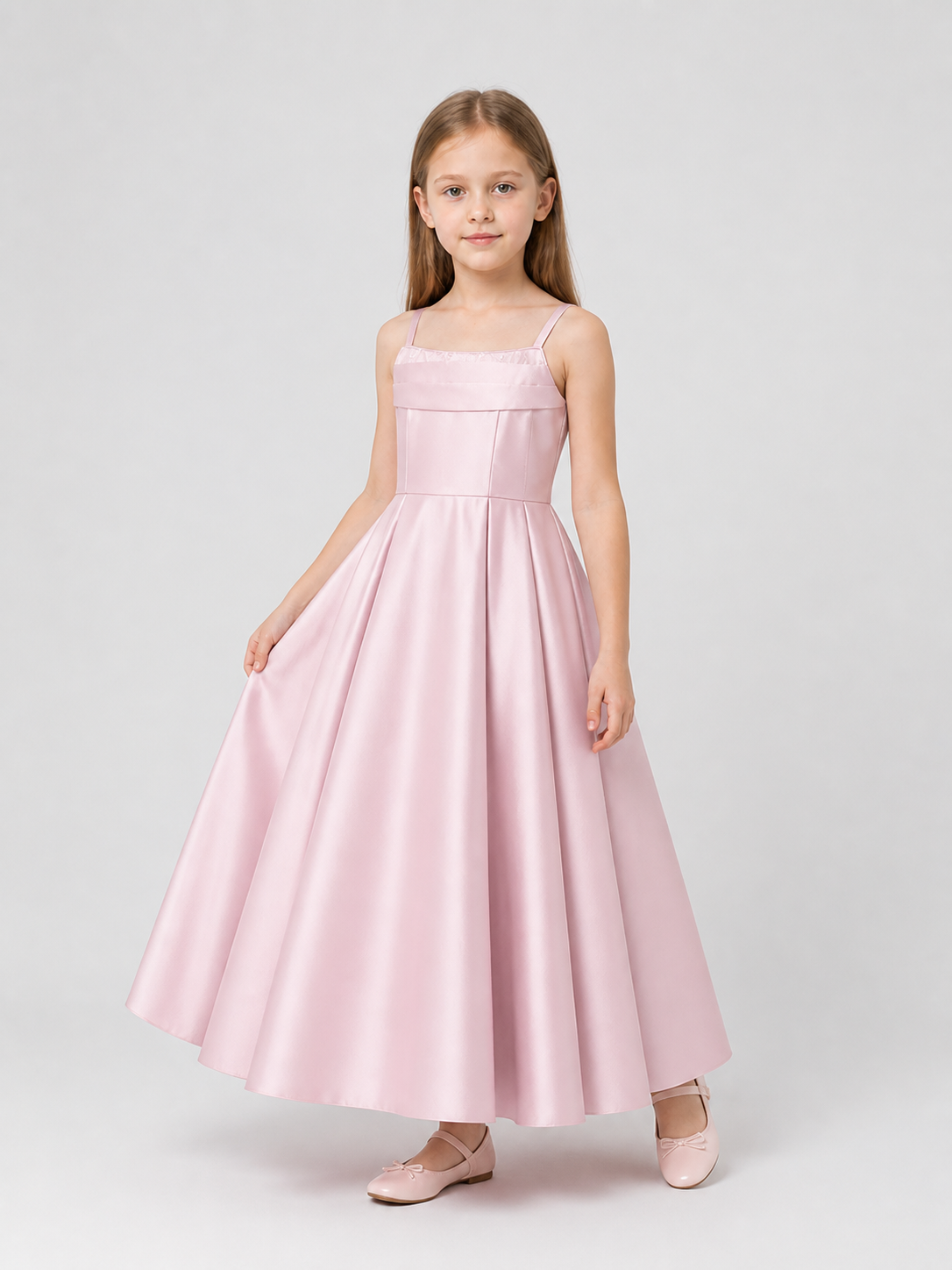 Pink Satin Sundress with a Full Skirt product detail 2