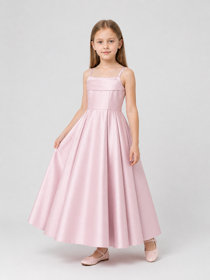 Pink Satin Sundress with a Full Skirt product detail 2
