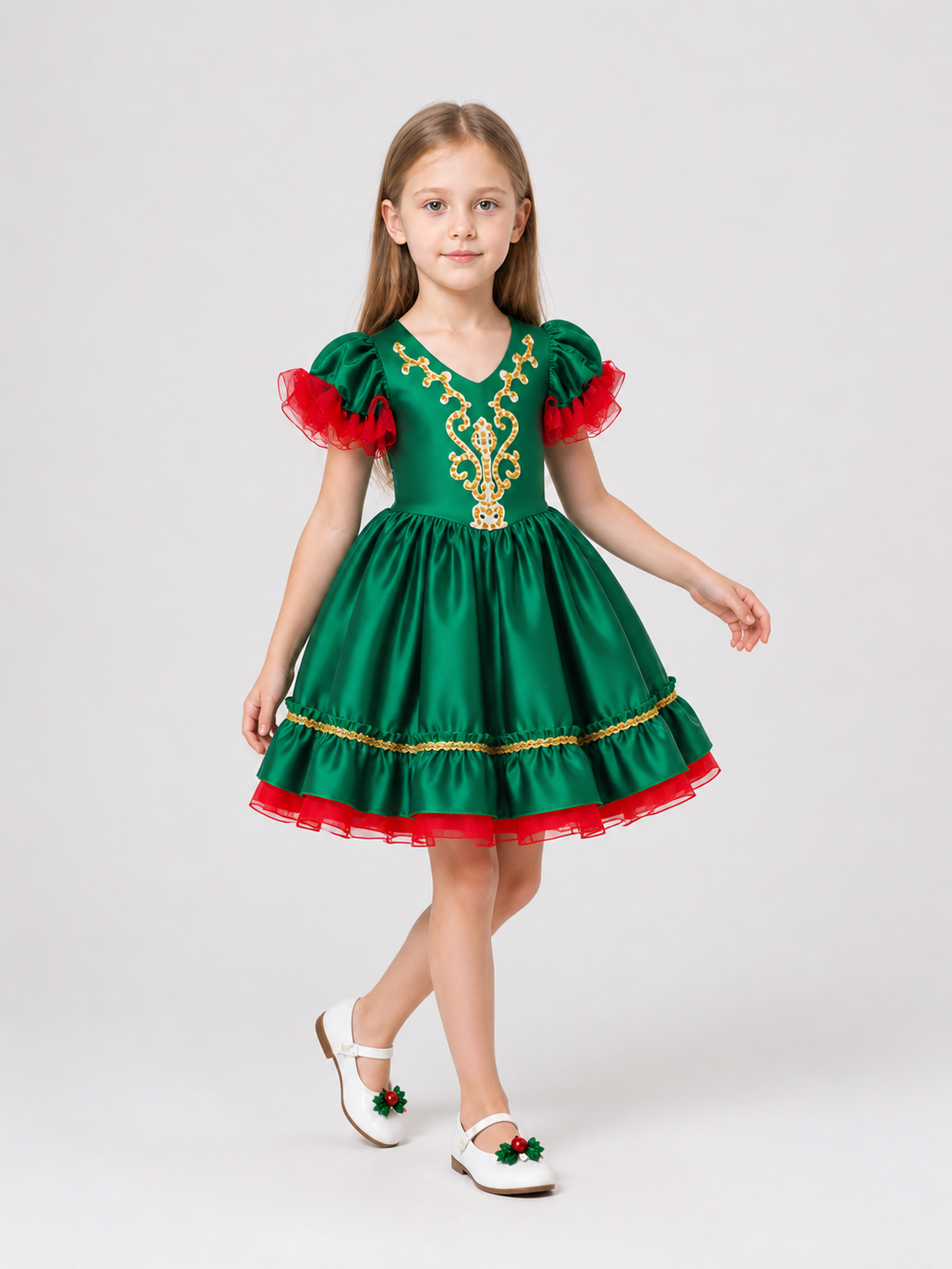 Festive Christmas Dress with a Full Skirt Costume Dresses detail 2