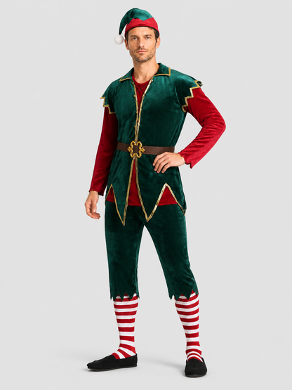 New Year Stage Elf Costume, Green and Red Costumes detail 2