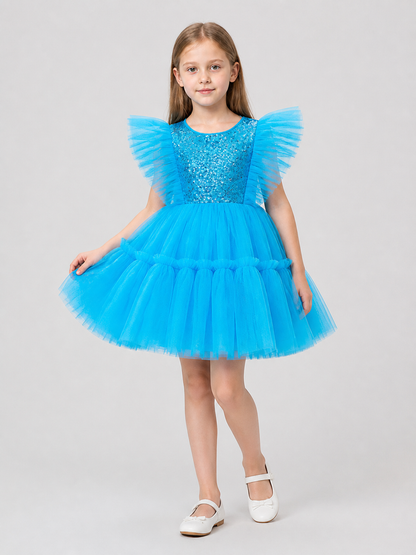 Full Sequin Dress with a Layered Tulle Skirt Costume Dresses detail 2