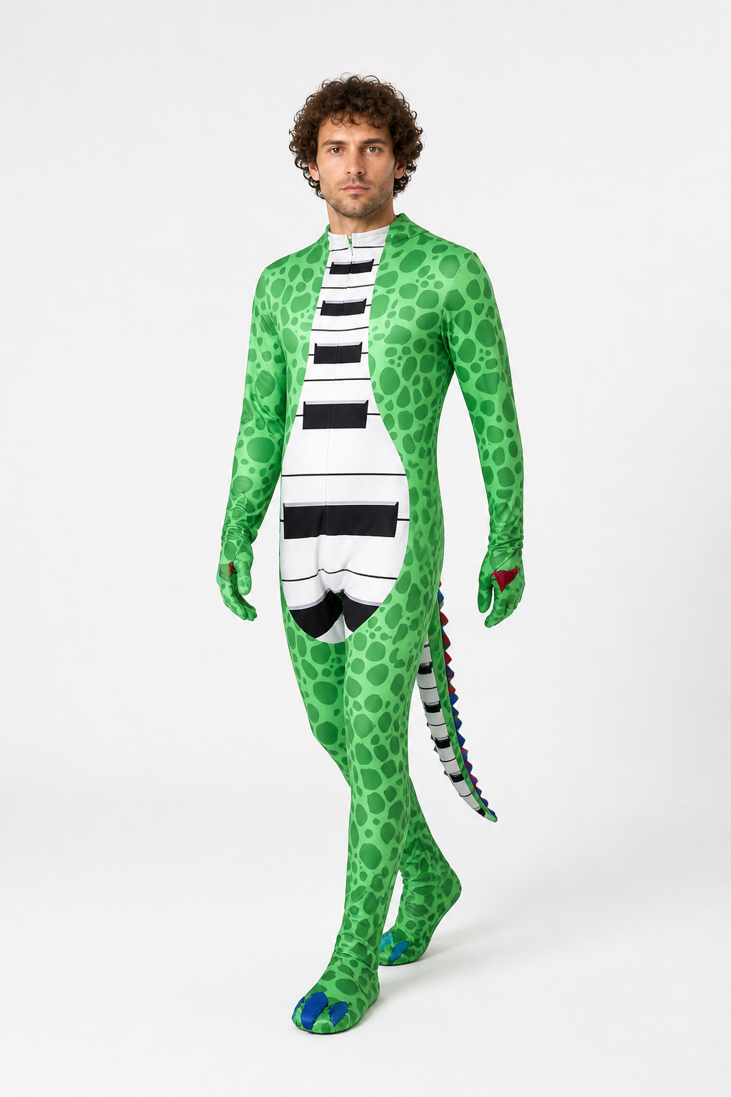 Green Dinosaur Hooded Jumpsuit Costume Costumes detail 2
