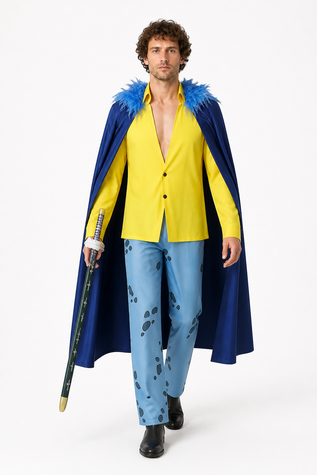 Trafalgar Law Cosplay Costume with Cape and Pants Costume Capes detail 2