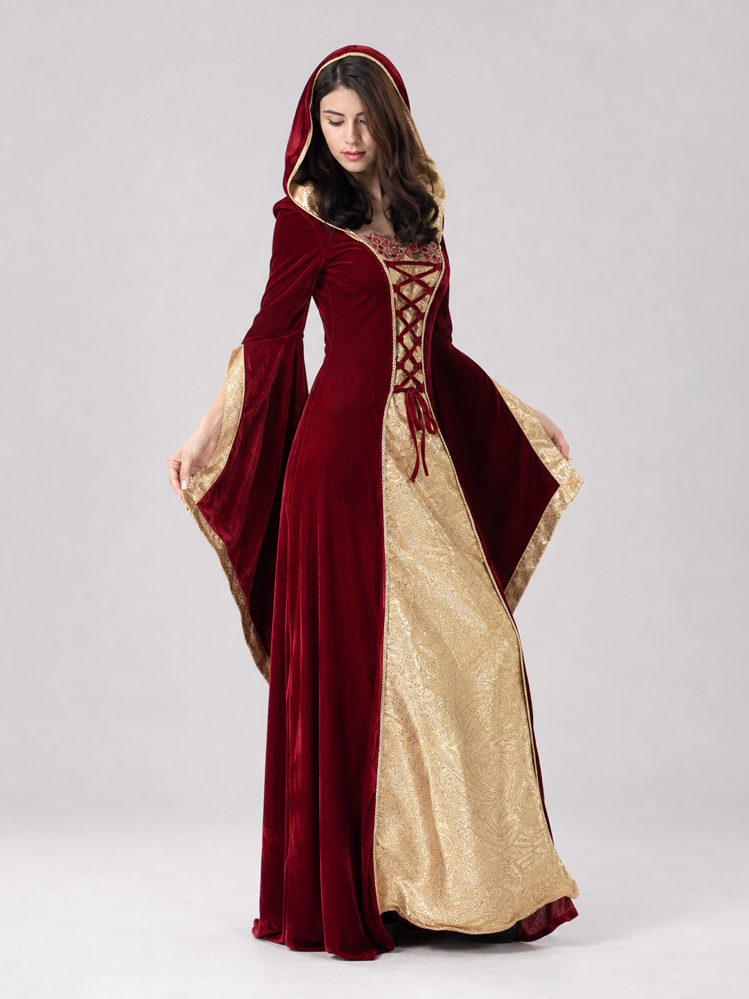 Carnival costume — long hooded dress