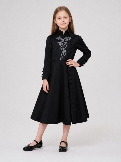 Black Elphaba Cosplay Dress, Long Sleeves, Buttons Costume Dresses detail 2