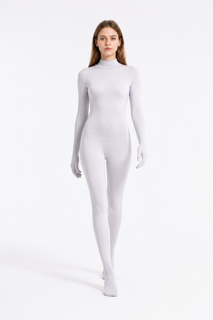White Jumpsuit with Covered Hands and Feet product detail 2