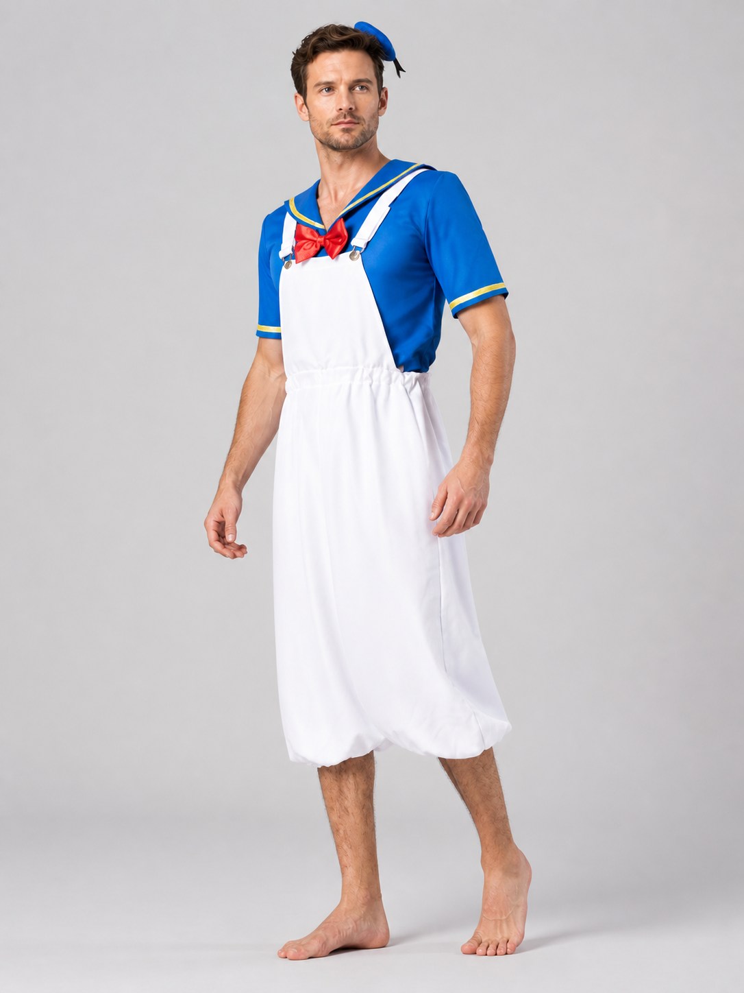 Donald Duck Costume for Two, Blue and White, with Suspenders Costumes detail 2