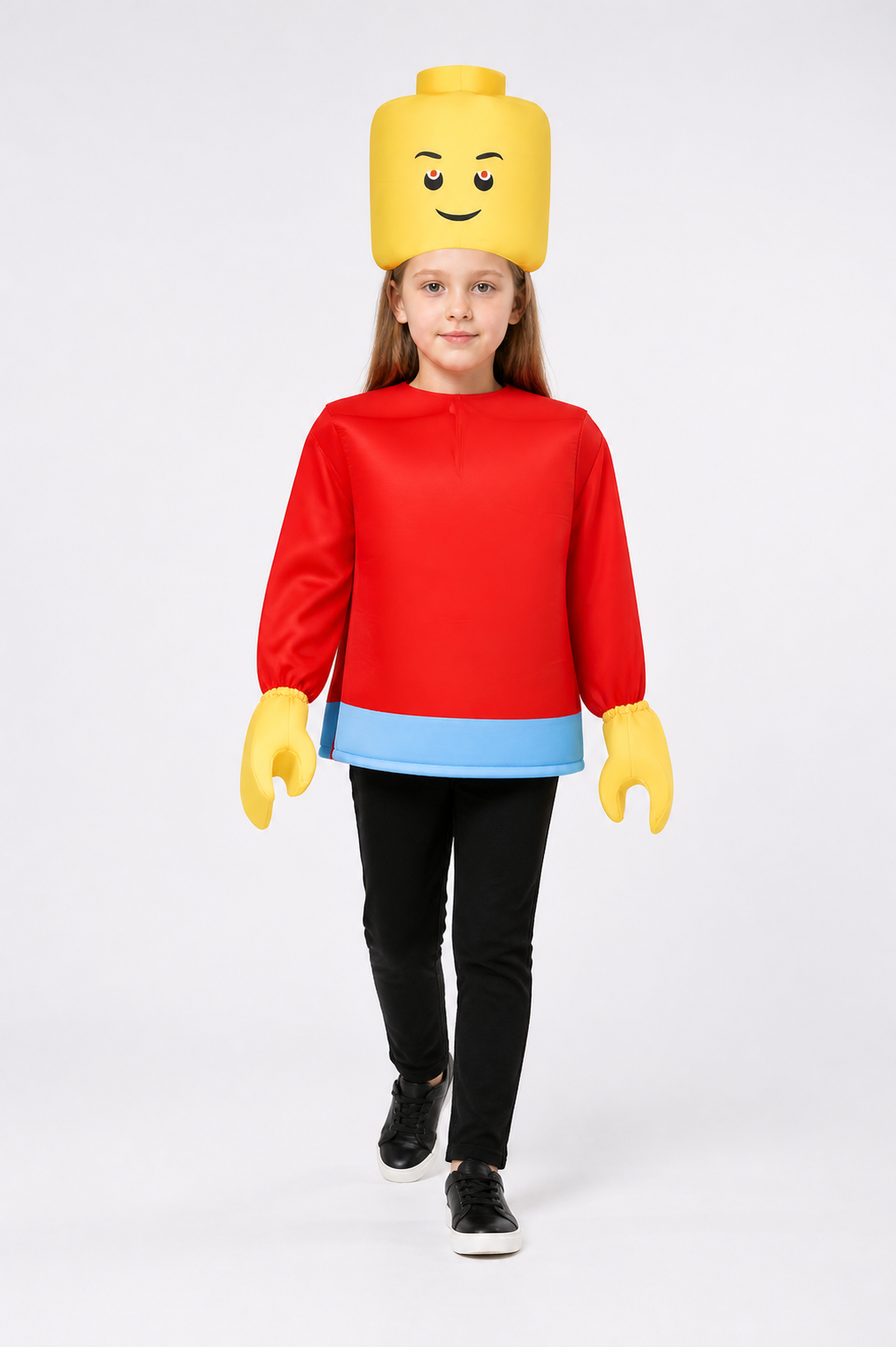 Block Character Costume, Red with Light Blue Trim Costumes detail 2