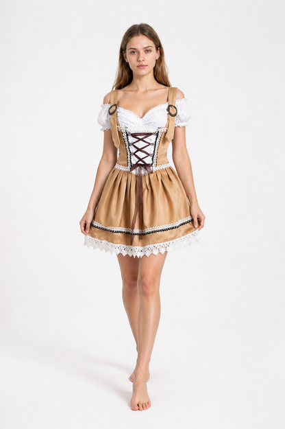 Bavarian Lace-Up Costume with Lace for Oktoberfest Costumes detail 2