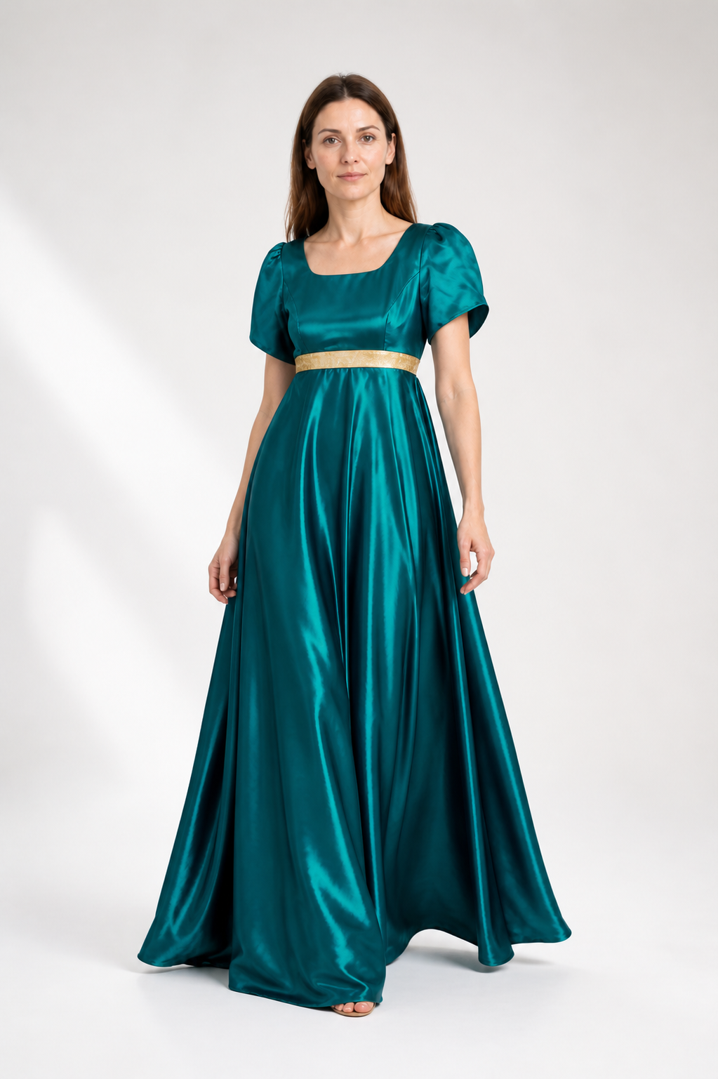 Blue Dress with a Square Neckline and Empire Waist Costume Dresses detail 2
