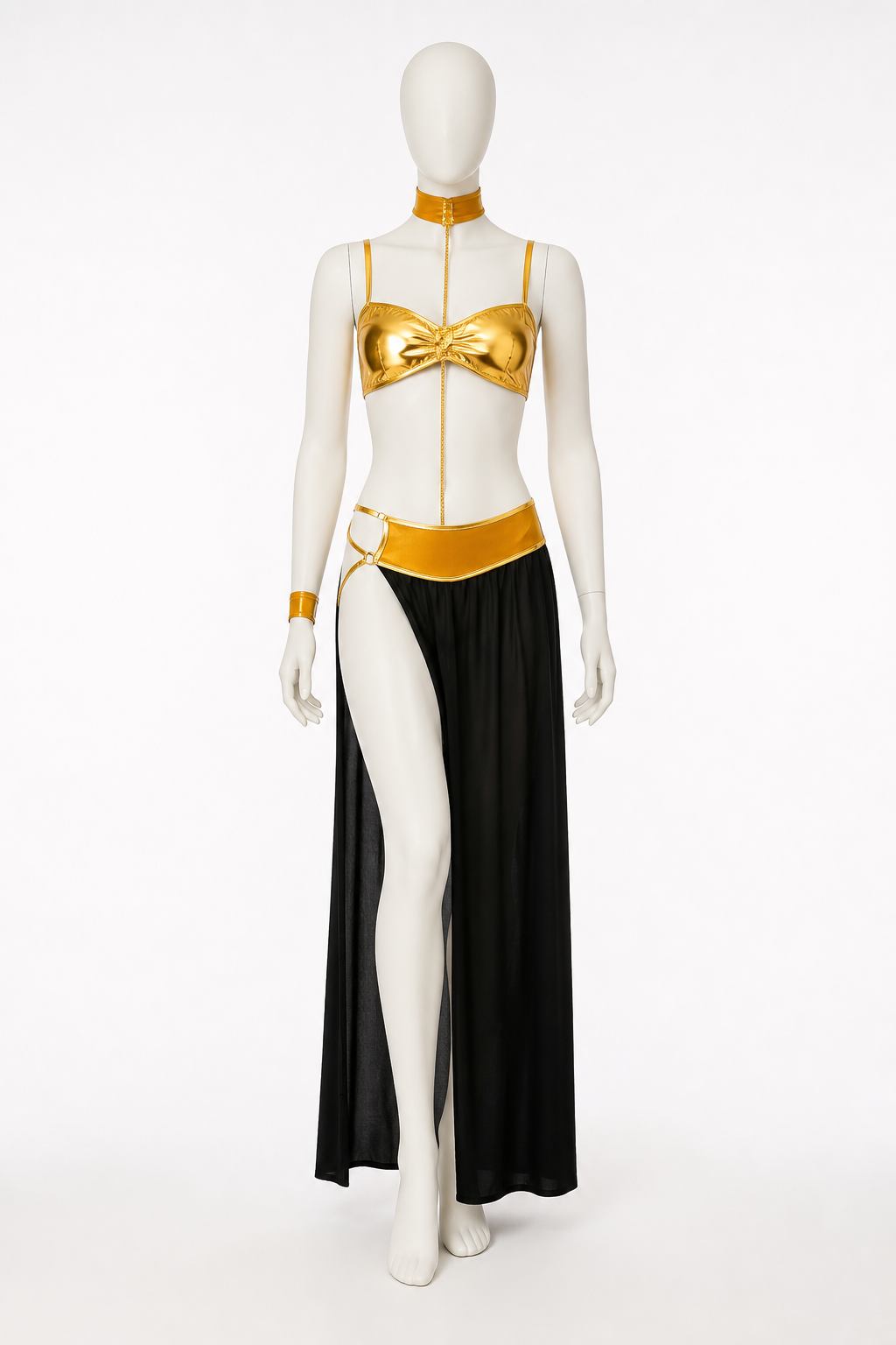 Gold Cleopatra Costume with Long Black Skirt