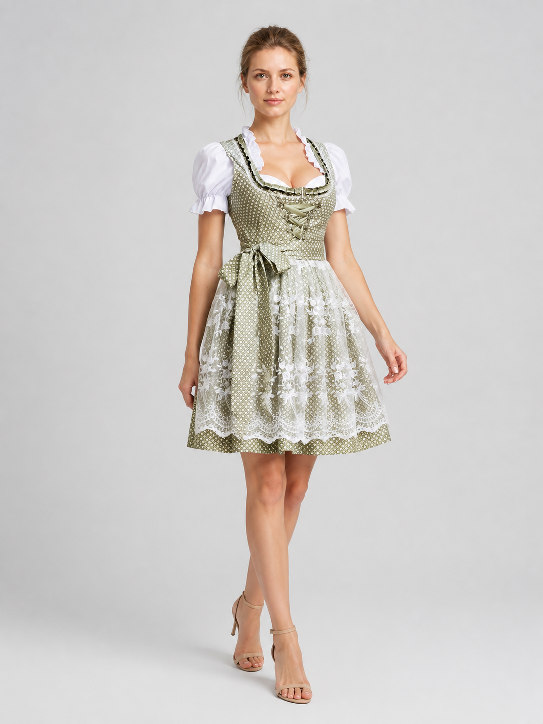 Bavarian-Style Dress with Lace and Lacing Costume Dresses detail 2