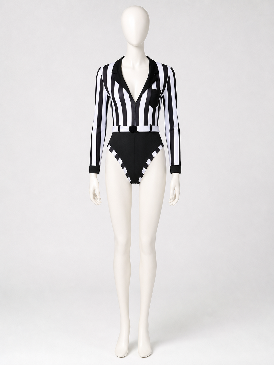 Striped Judge Costume Jumpsuit with Collar