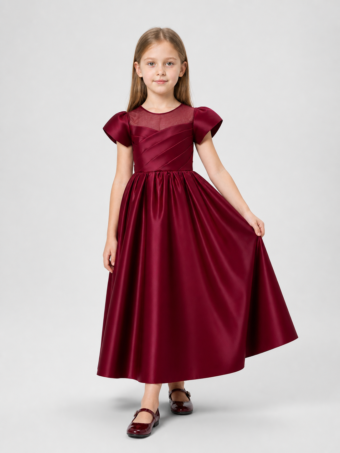 Long Princess Dress with a Full Skirt and Puff Sleeves Costume Dresses detail 2