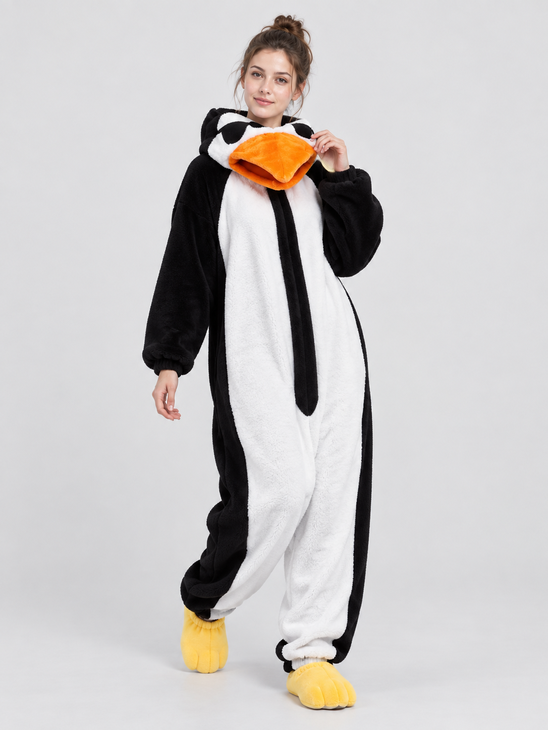 Penguin One-Piece Pajama with Padded Hood