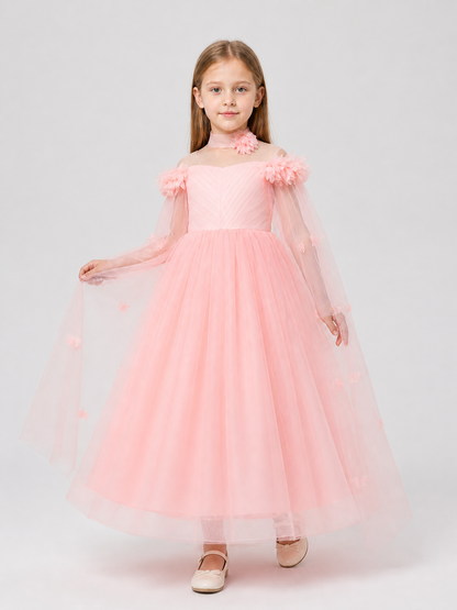 Pink Layered Tulle Princess Dress Costume Dresses detail 2