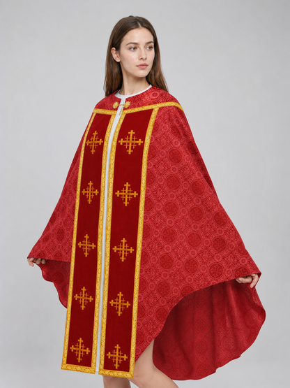 Ritual Cape with Crosses and Gold Trim