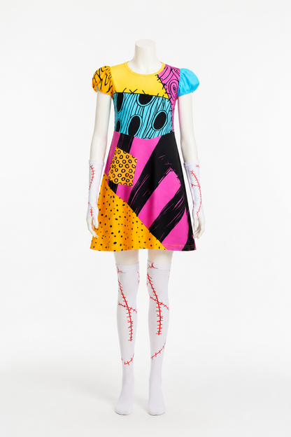 Girls’ Sally Patchwork Costume Dress for Halloween product detail 2
