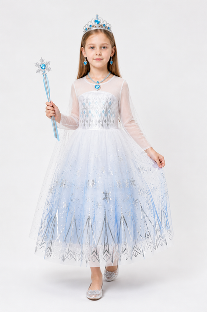 Elsa Dress with Snowflakes for Parties Costume Dresses detail 2