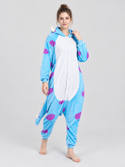 Kigurumi Jumpsuit with Hood and Decorative Tail