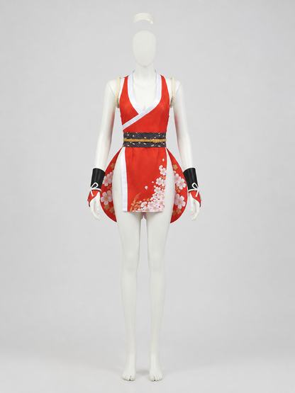 Mai Shiranui Cosplay Costume, Red-and-Black Set Costumes detail 2