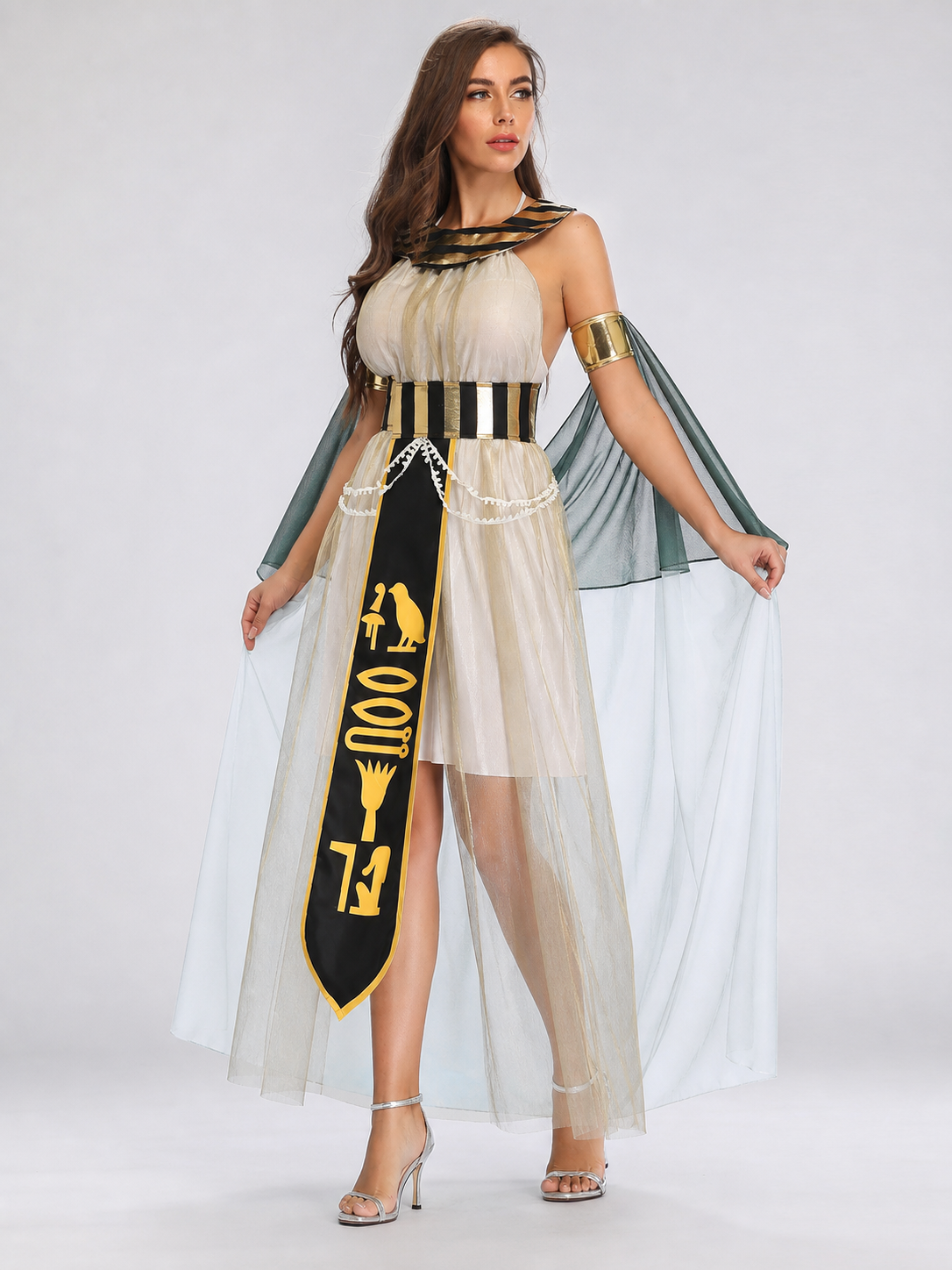Egyptian Costume with Cape, Belt, and Arm Cuffs