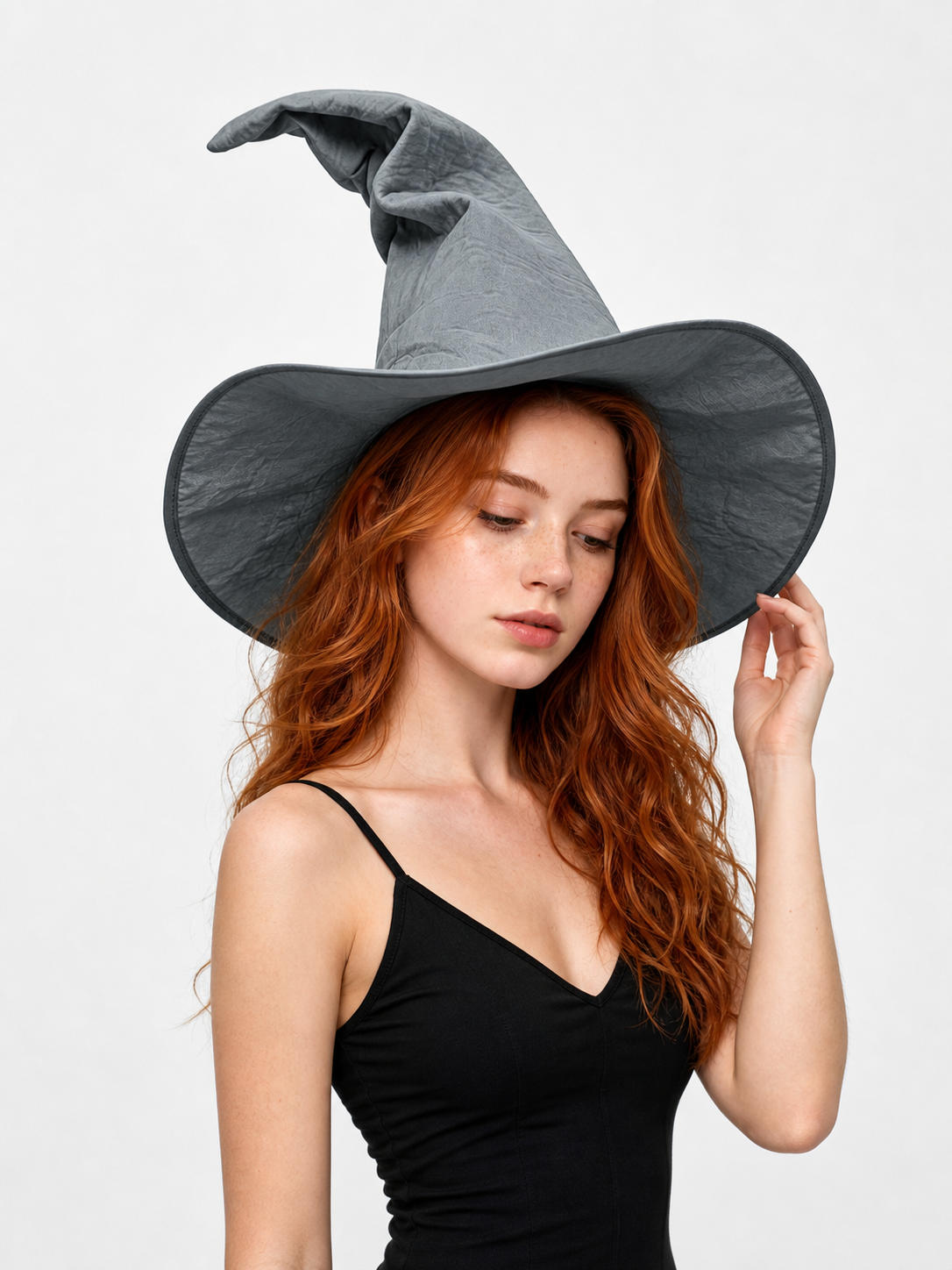 Dark Gray Carnival Witch Hat for Halloween