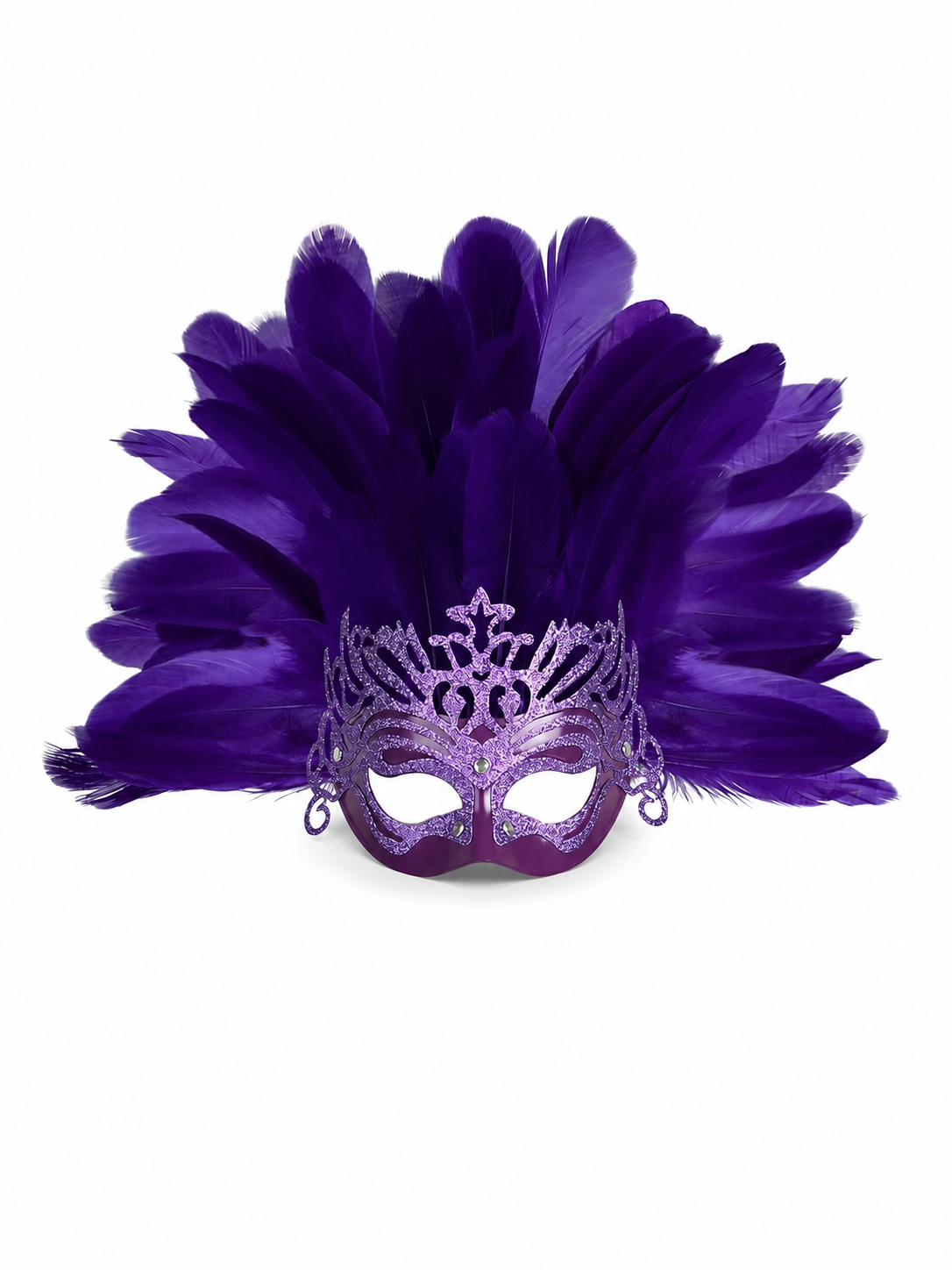 Carnival Mask with Purple Feathers