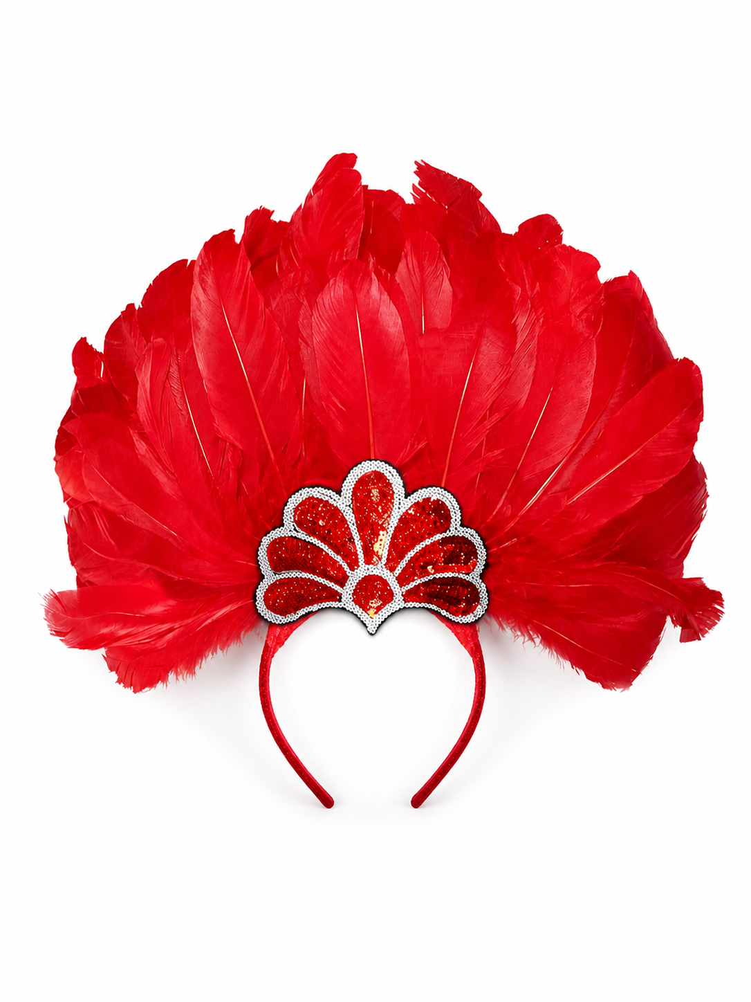Carnival Headpiece with Red Feathers