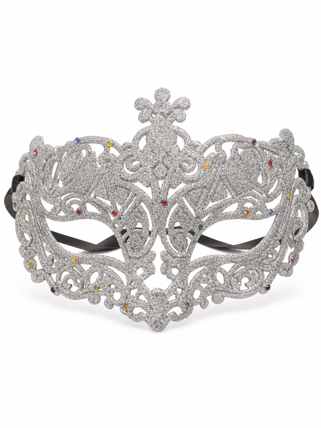 Carnival eye mask with silver glitter