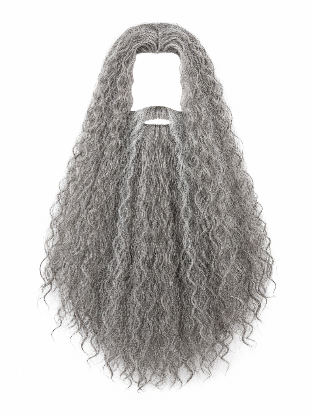 Carnival Wig with Beard for a Wizard Costume