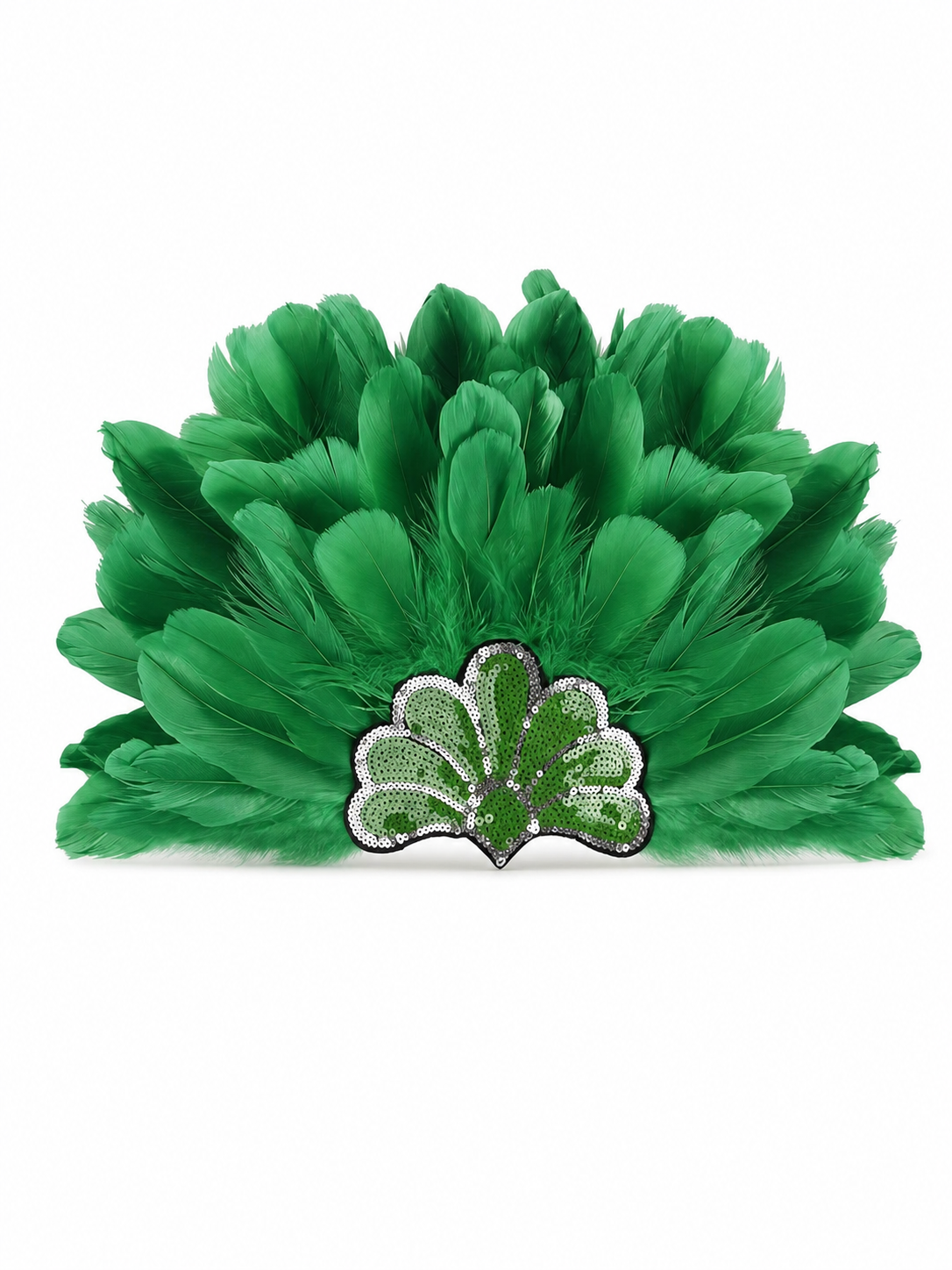 Carnival Headpiece with Green Feathers
