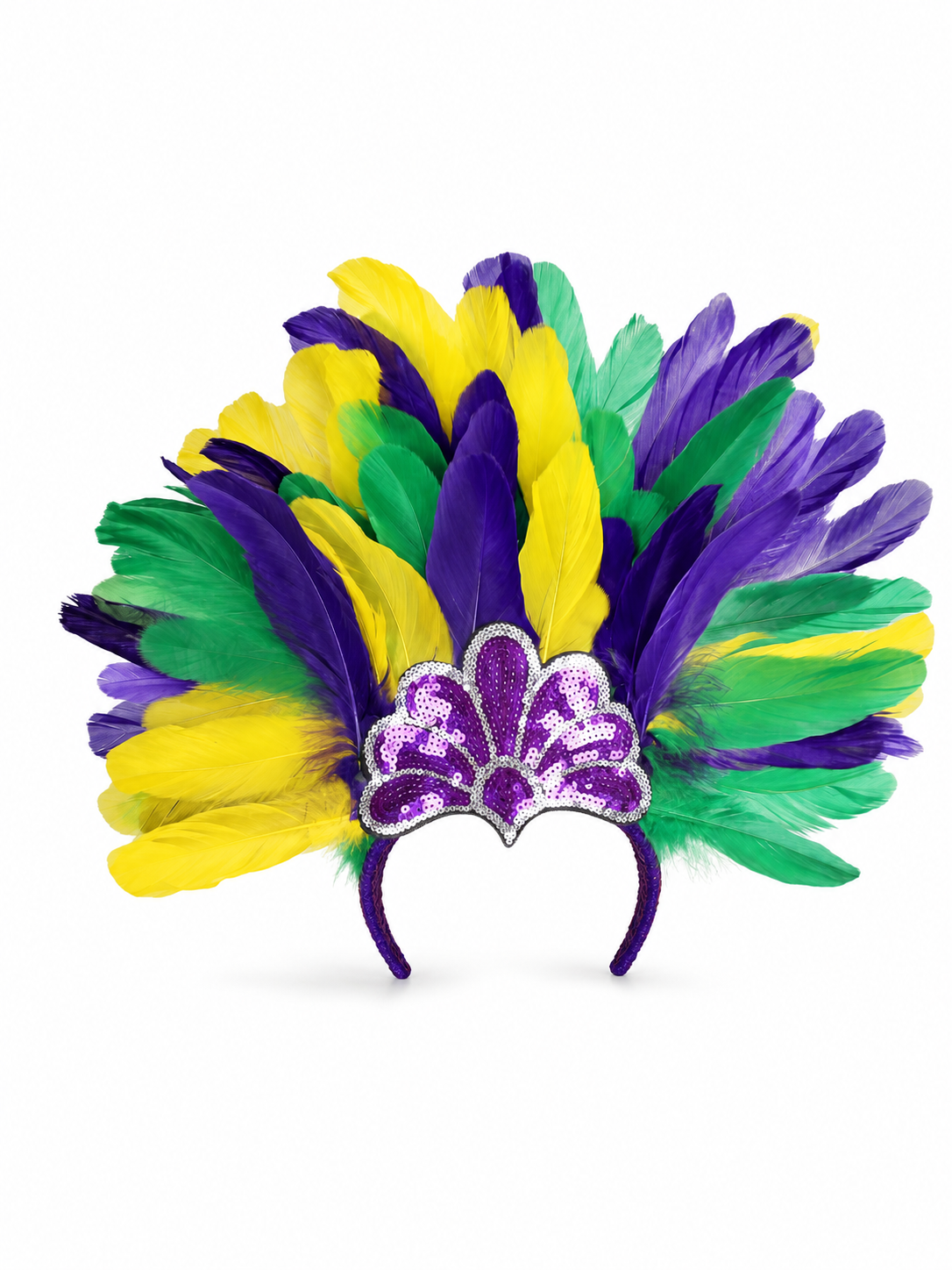 Carnival Feather and Sequin Headpiece