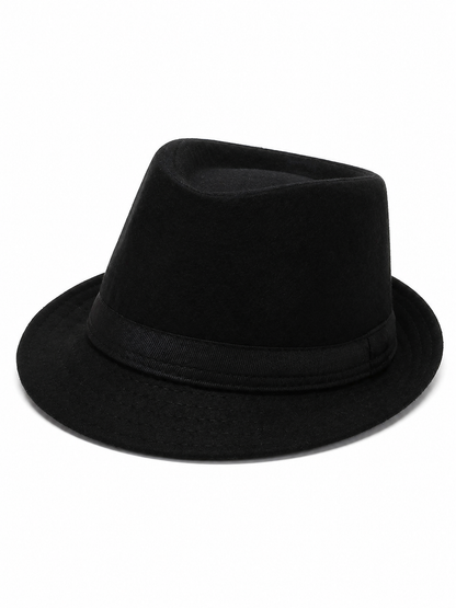 Carnival hat with black ribbon and brim