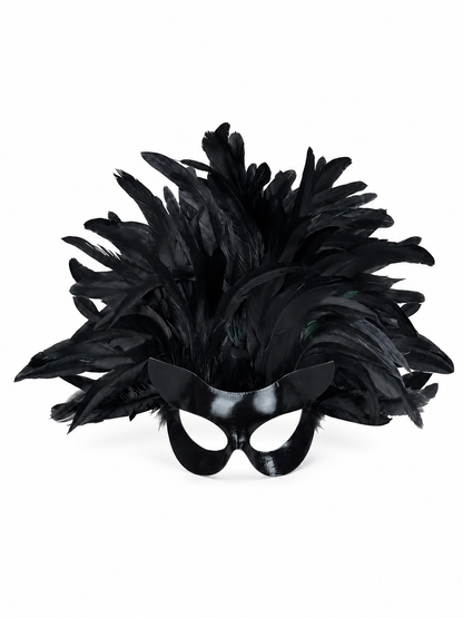 Black Feather Mask for Carnival and Halloween