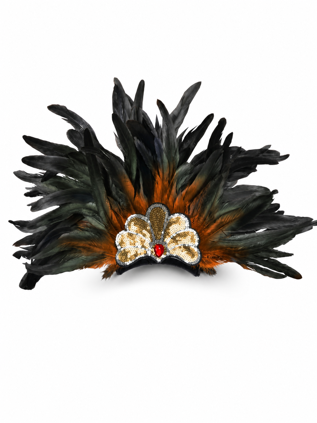 Carnival Feather and Bead Headpiece
