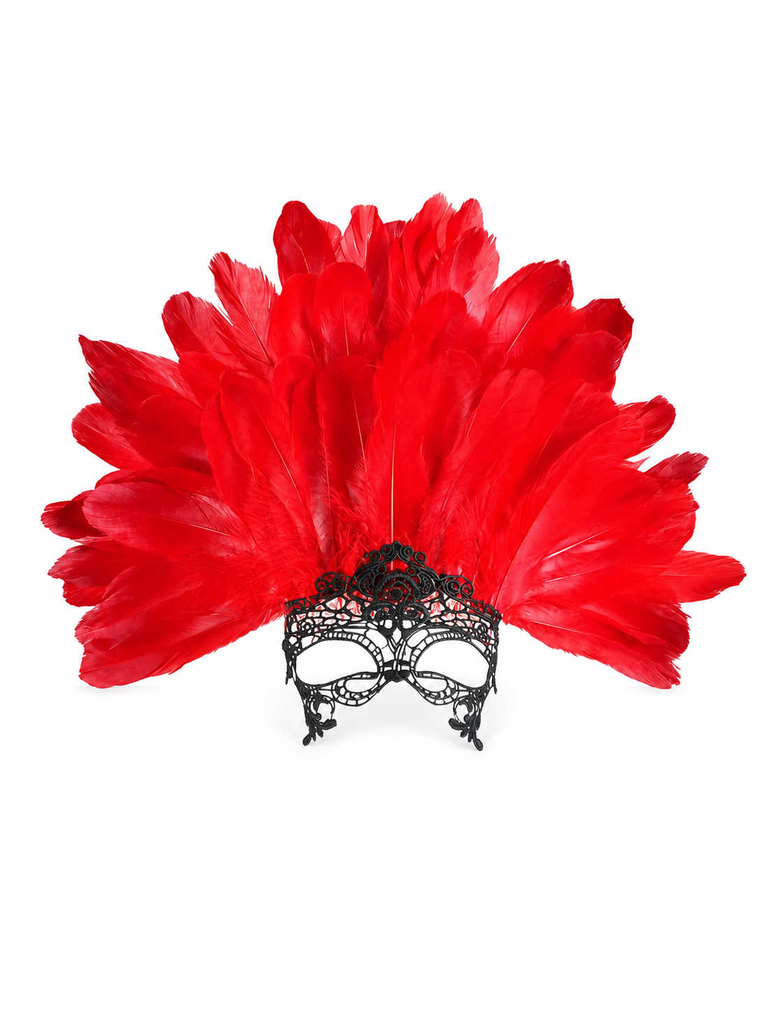Carnival Headpiece with Red Feathers