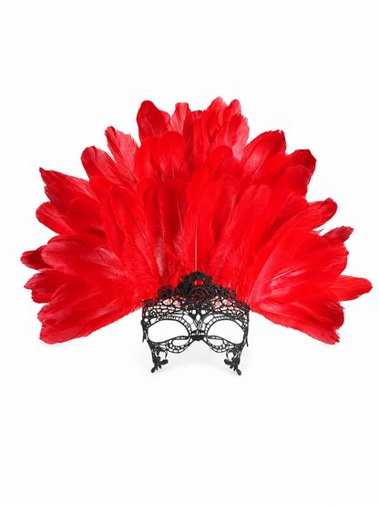 Carnival Headpiece with Red Feathers