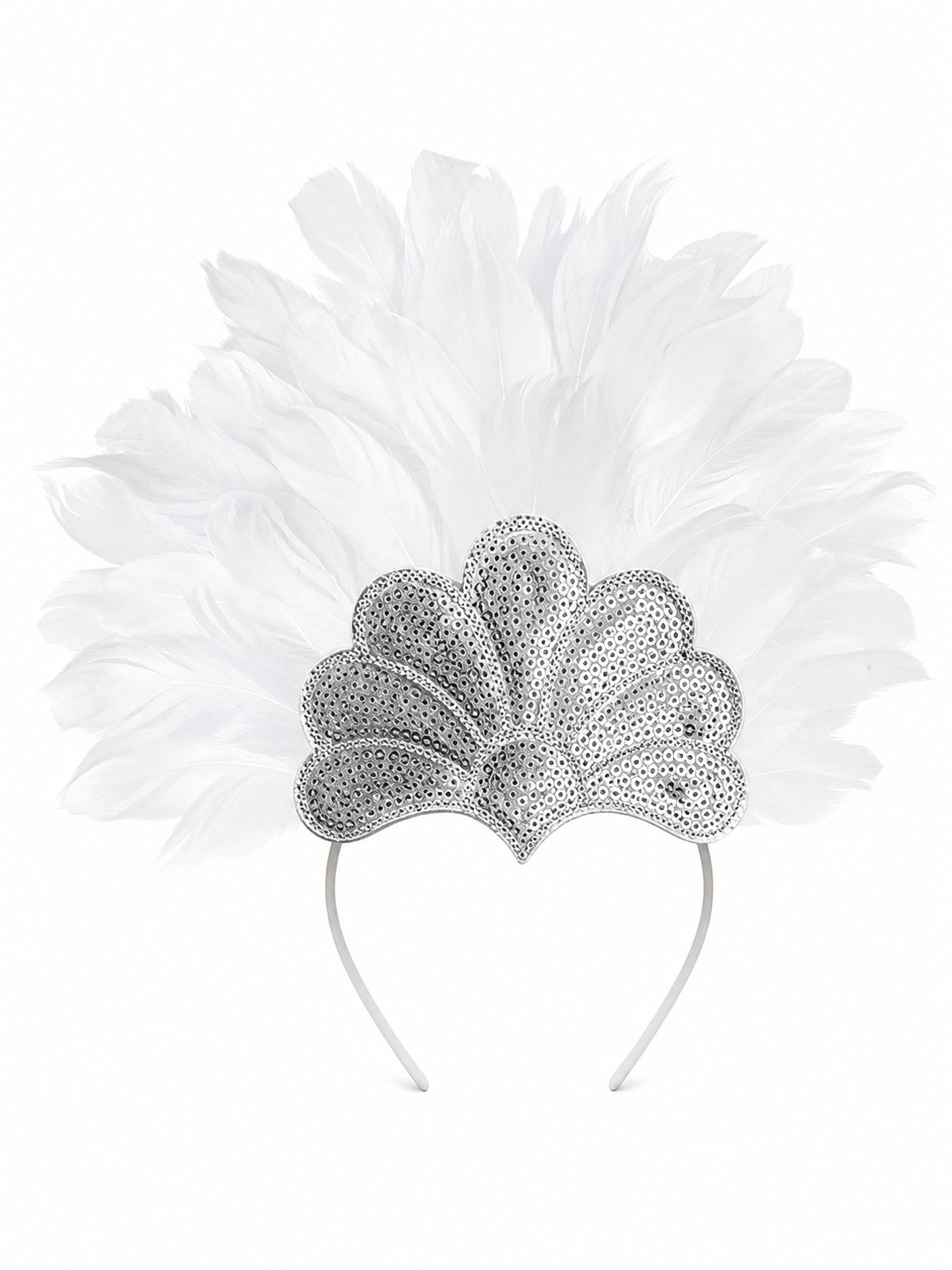 Carnival Headdress with White Feathers