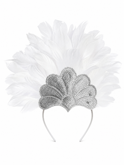 Carnival Headdress with White Feathers