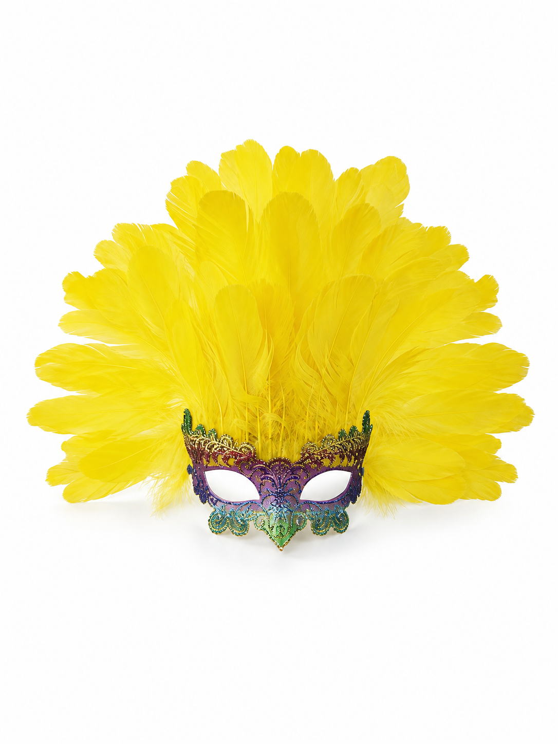 Carnival headpiece with yellow feathers