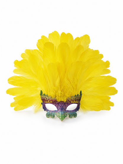 Carnival headpiece with yellow feathers