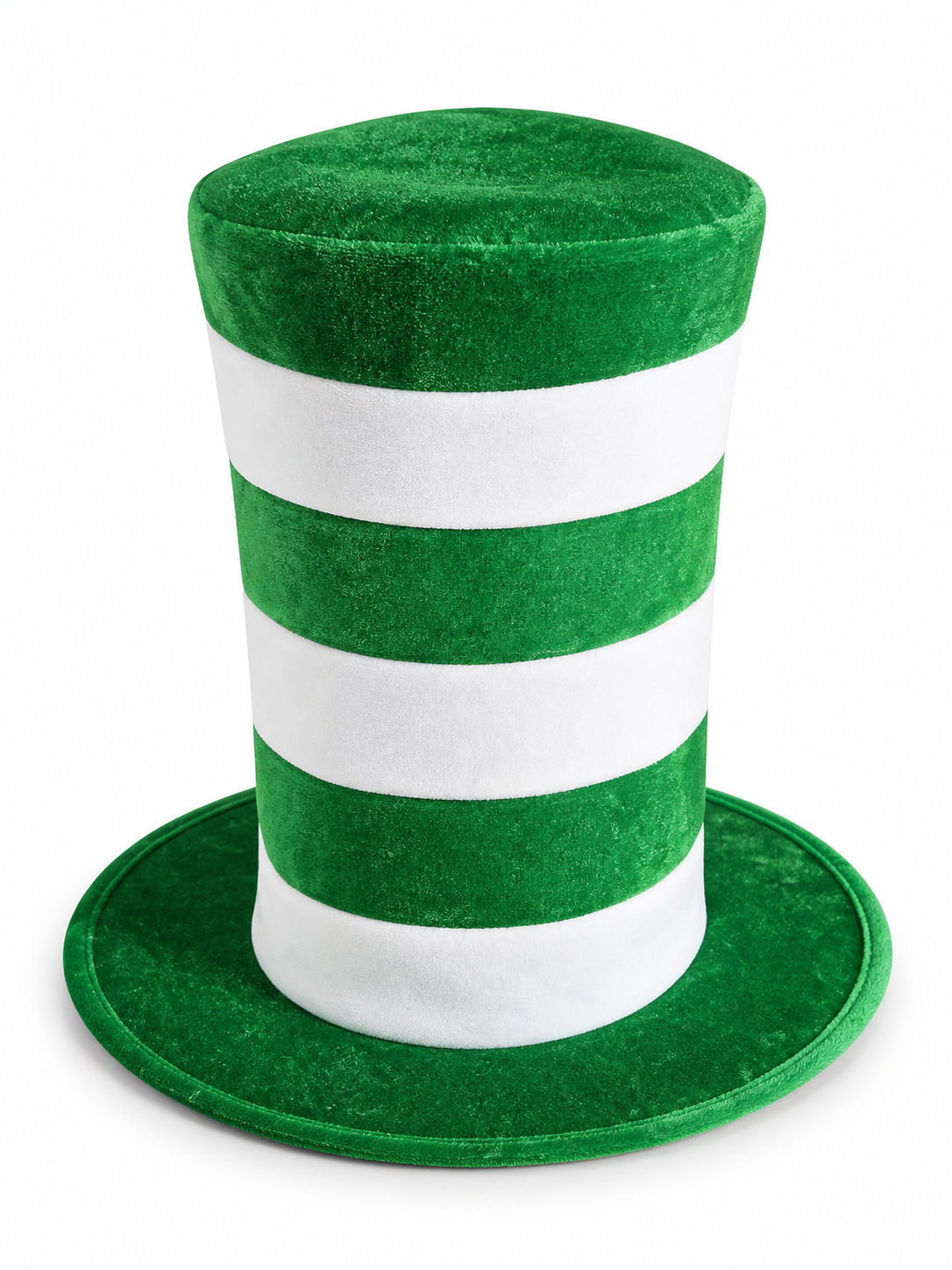 Carnival Top Hat in Green and White Stripes