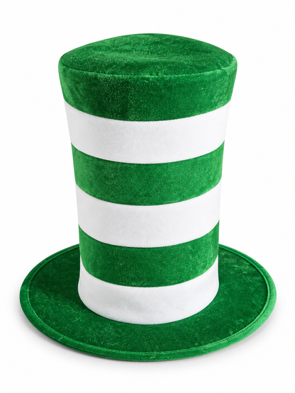 Carnival Top Hat in Green and White Stripes
