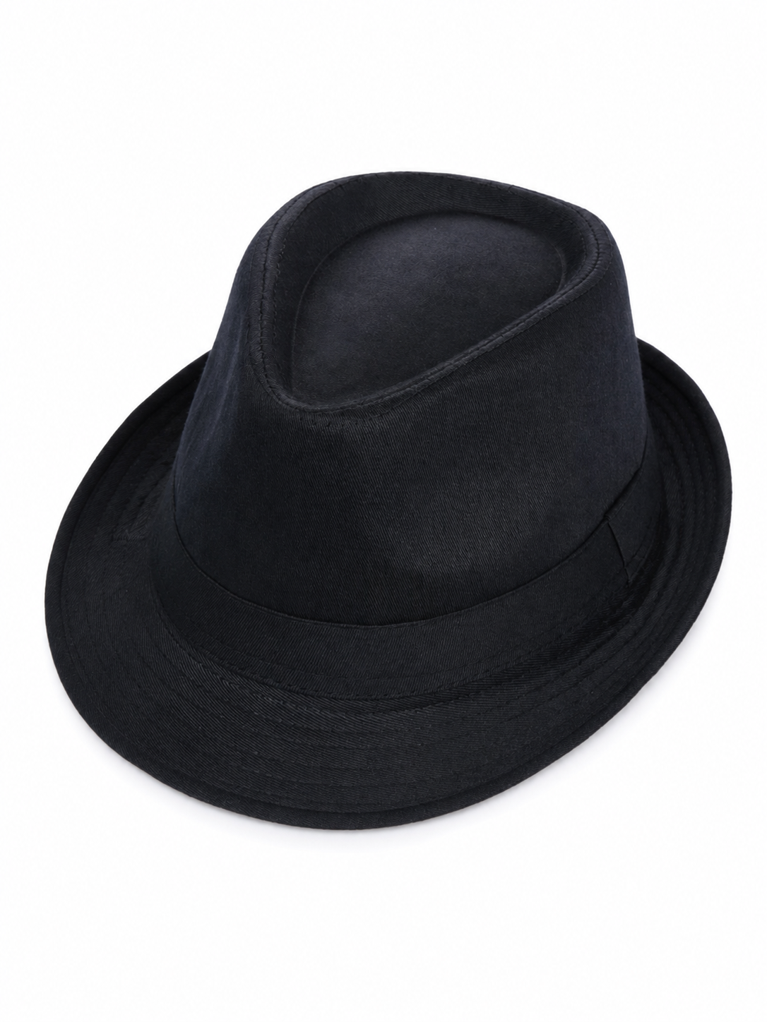 Black Wide-Brimmed Costume Fedora Hat
