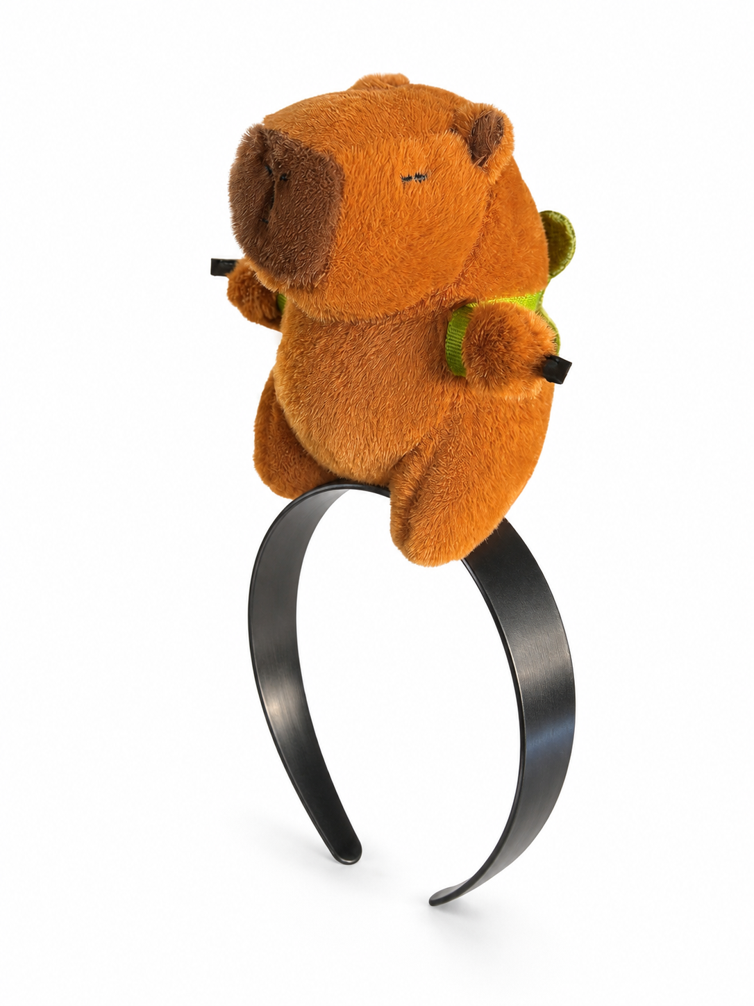 Carnival headband with a capybara in a turtle style