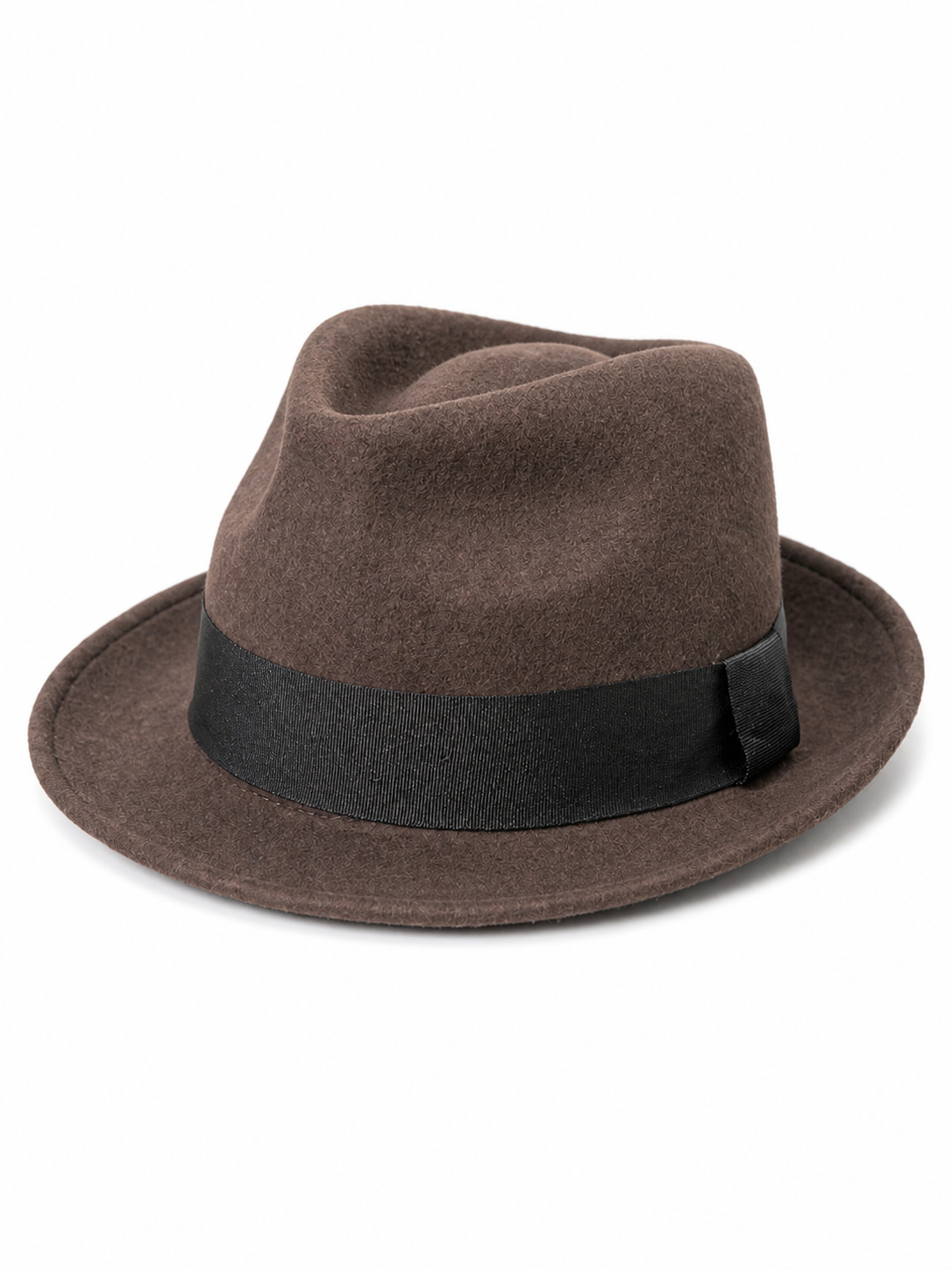 Brown Carnival Fedora with Black Ribbon
