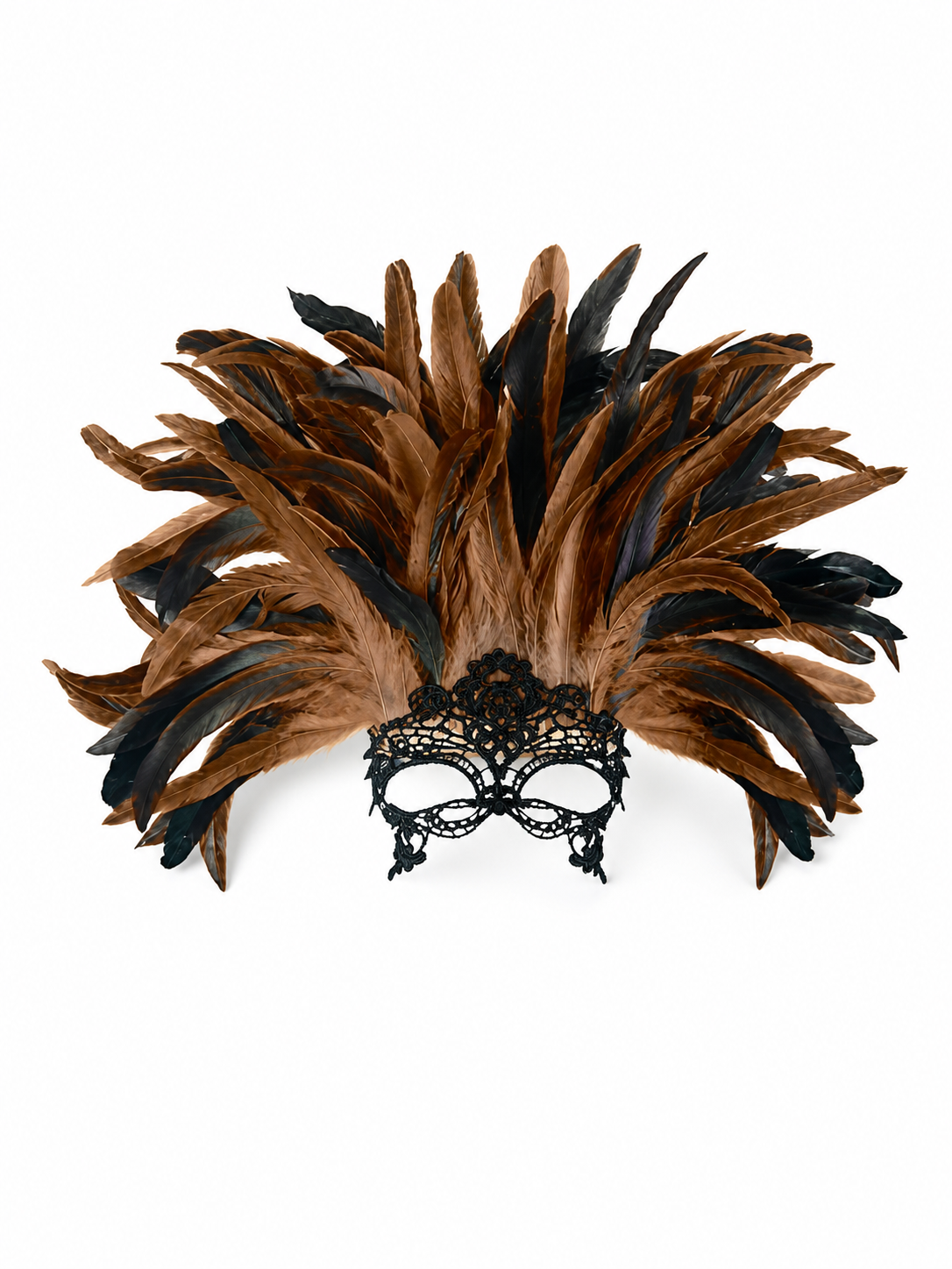 Carnival Headpiece with Feathers and Mask