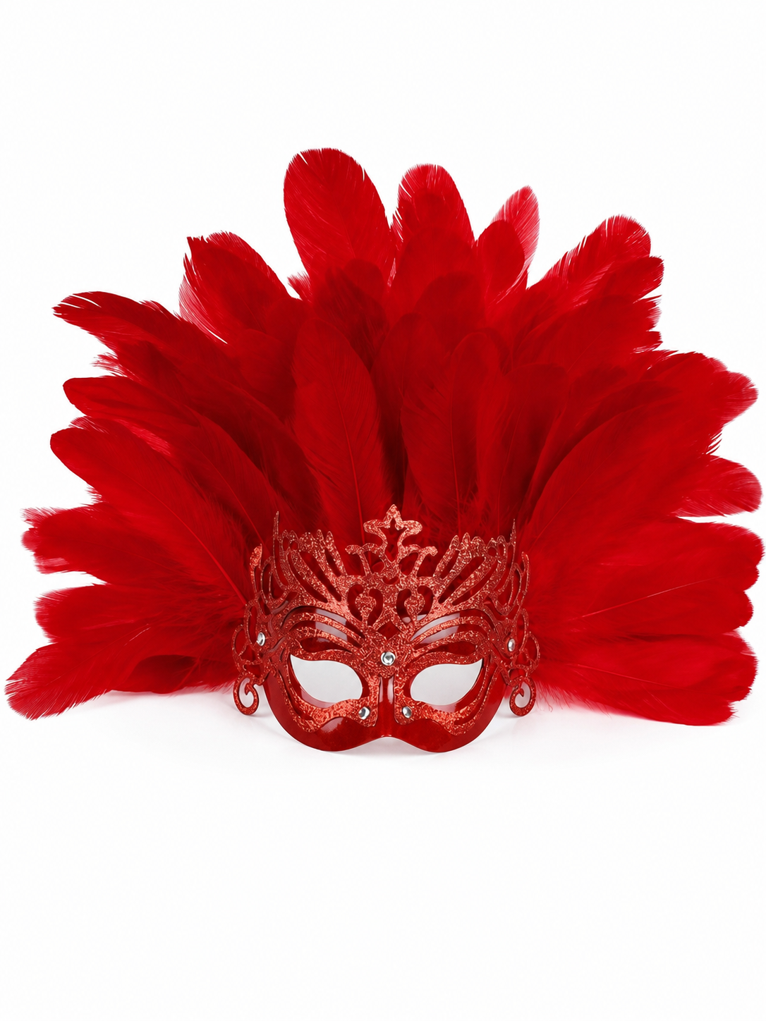 Carnival Feather Headpiece with Mask